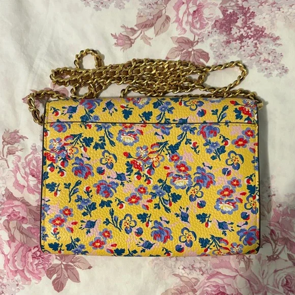 Tory Burch Britten Yellow Floral Wallet Crossbody 💛💐 - Picture 3 of 8
